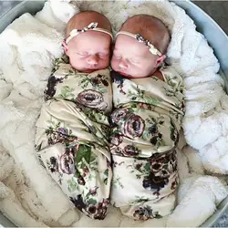 Детские мягкие хлопковые для новорожденных Для ванной Полотенца пеленание Одеяла печати постельные принадлежности Обёрточная бумага для