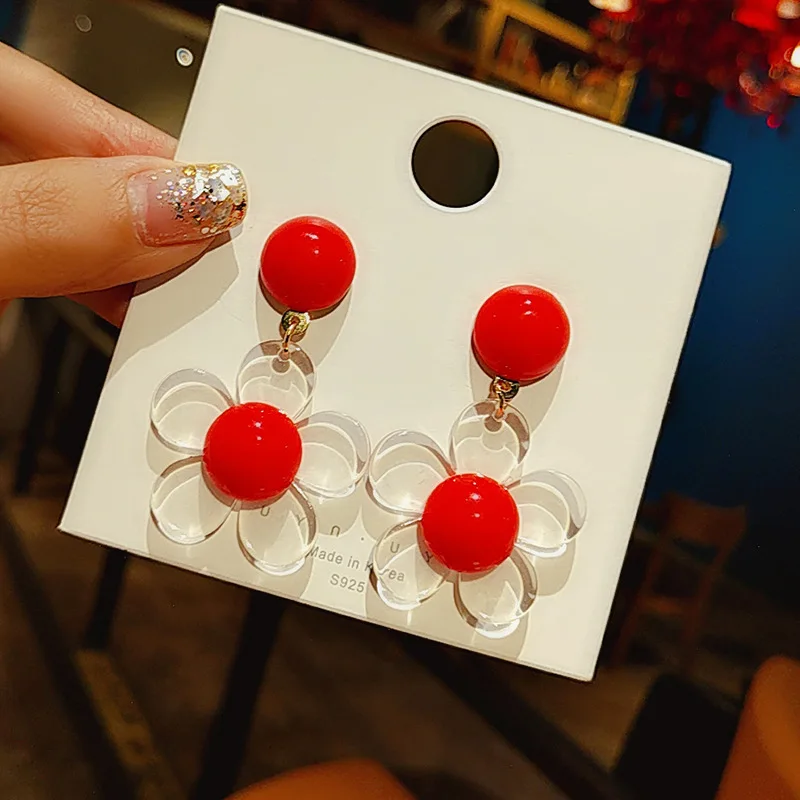 

2019 New Summer Flower Earrings Network Red Exaggerated Temperament Long Eardrops Bohemia Lovely For Women Earrings