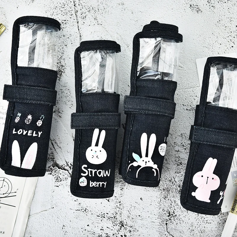 

Stationery Creative Transparent Pencil Bag Pen Curtain Style College Student Simple Girls Cute Pen Bag
