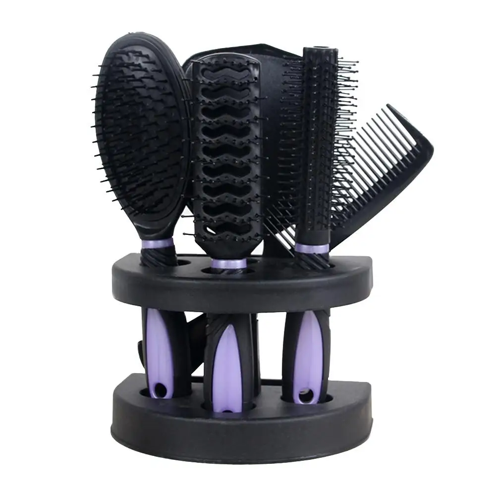 

5Pcs Anti-Static Cushion Comb Brush Salon Home Hair Styling Set with Mirror New Comb+Mirror Tool Set