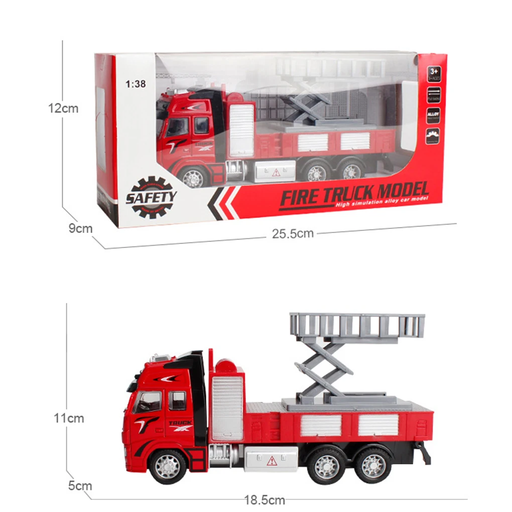Дети Мальчики 1:18 оттягивать Сплав ABS игрушка «пожарная машина» модель автомобиля подарок на день рождения праздник