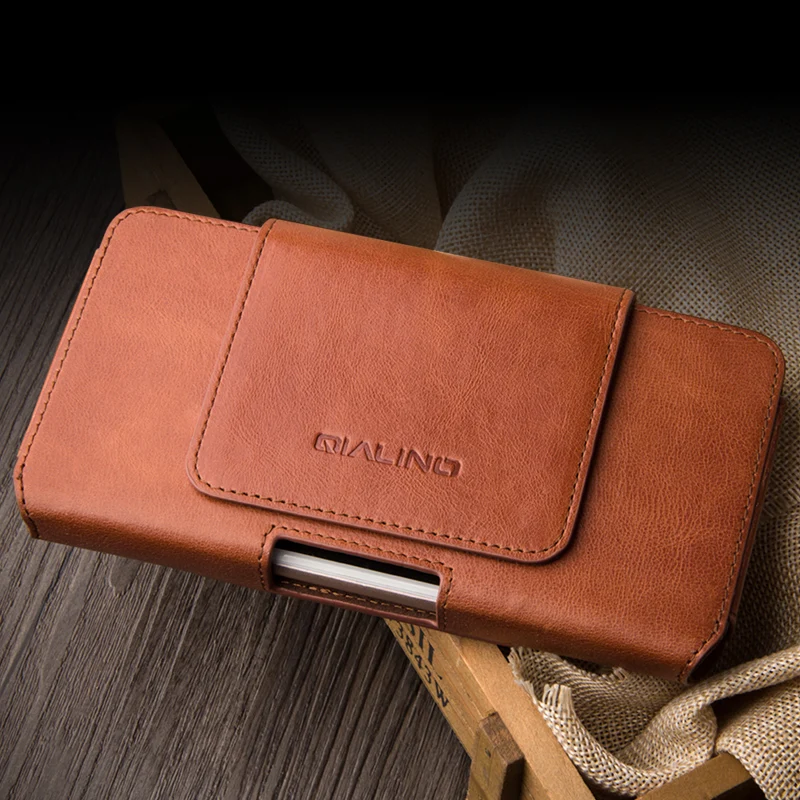 

Universal Phone Pouch For Samsung Galaxy S10e Note 9 8 M30 M20 M10 A8s Waist Bags Belt Clip Handwork Genuine Leather Phone Cover