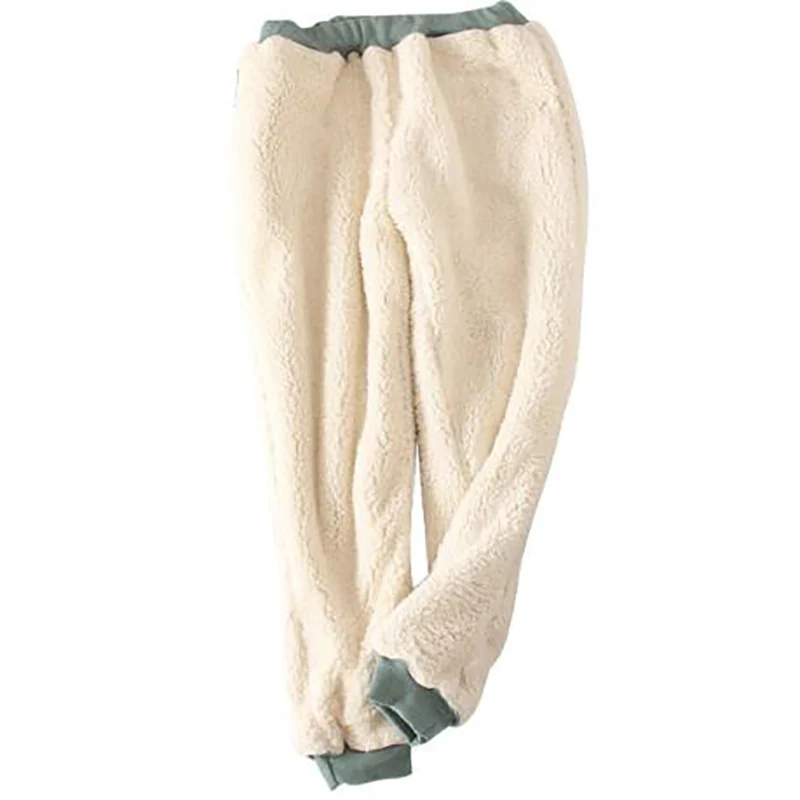 Women winter wool thickeningLoose large size elastic waist pants solid color cotton harem pants ladies casual warm trousers Women winter wool thickeningLoose large size elastic waist pants solid color cotton harem pants ladies casual warm trousers