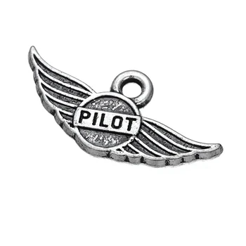 

RAINXTAR Antique Silver Color Vintage Wing Pilot Alloy Charms 11*24mm 50pcs AAC537