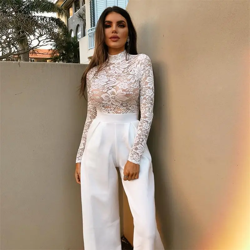 SEXEMARA White Lace Embroidery Sexy Long Sleeve Bodysuit Women See Through Bodysuits Leopard Top Nightclub Body Suit C66-AZ56 SEXEMARA White Lace Embroidery Sexy Long Sleeve Bodysuit Women See Through Bodysuits Leopard Top Nightclub Body Suit C66-AZ56