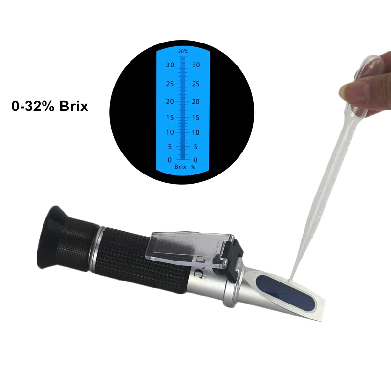 Portable Sugar Beer Brix Refractometer Optical Refratometro 0-32% Brix Tester Build in ATC with Retail Box цена Portable Sugar Beer Brix Refractometer Optical Refratometro 0-32% Brix Tester Build in ATC with Retail Box цены онлайн