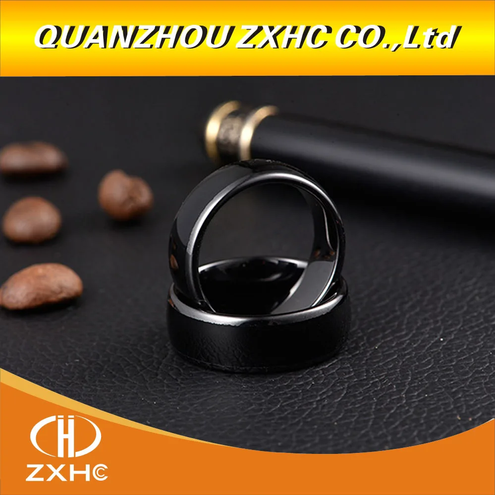 RFID ID or UID chip RFID Black Ceramics Smart Finger rewrite Ring 125KHZ/13.56MHZ Wear for Men or Women