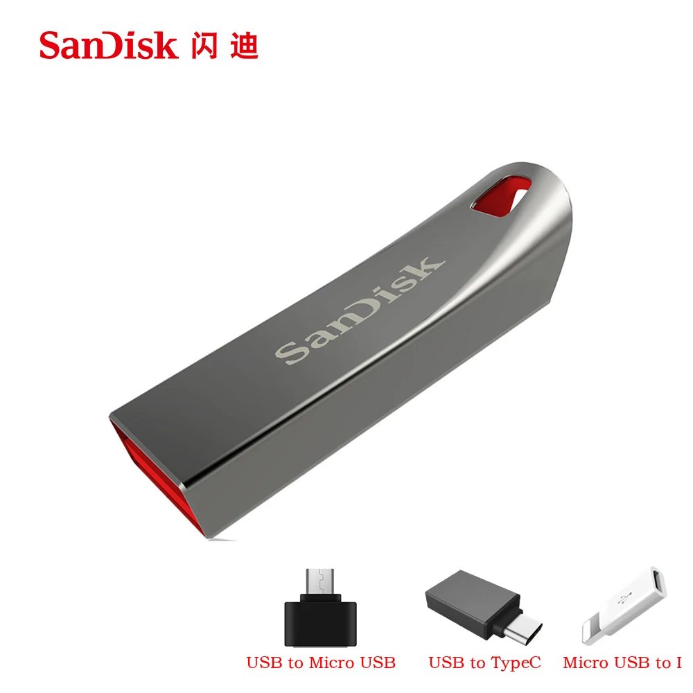 100 Original Sandisk CZ71 USB 2 0 Flash Drive 32GB 16GB 8GB mini pen drives Metal
