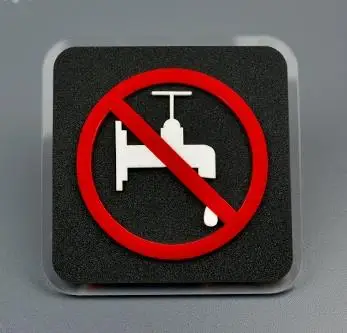 

11x11cm Saving water acrylic sign stickers Organic glass Sign (Back With gum)