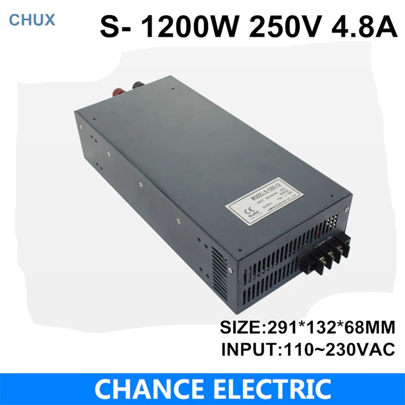 switching power supply 250V 4.8A 1200W 110~220VAC single output input for cnc cctv led light(S-1200W-250V) switching power supply 250V 4.8A 1200W 110~220VAC single output input for cnc cctv led light(S-1200W-250V)