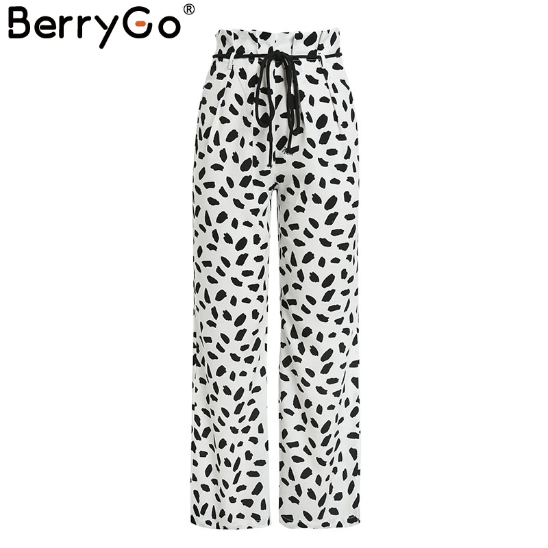 BerryGo خمر نقطة طباعة النساء السراويل عالية الخصر الزنانير مستقيم الشيفون الإناث السراويل capris عارضة الربيع السراويل قيعان BerryGo خمر نقطة طباعة النساء السراويل عالية الخصر الزنانير مستقيم الشيفون الإناث السراويل capris عارضة الربيع السراويل قيعان