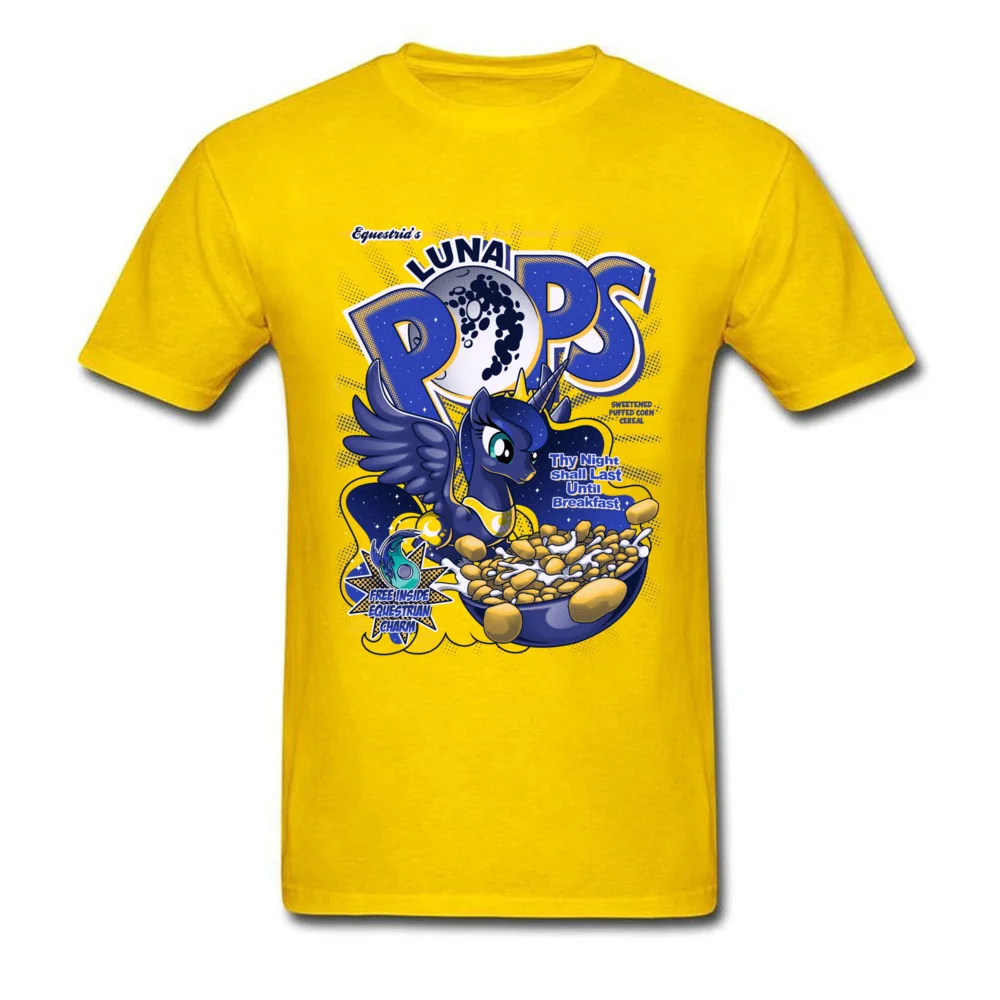 Equestrias Luna Pops Normal ostern Day Cotton Fabric Round Collar Youth T Shirt Tops Shirts High Quality Short Sleeve T-shirts Equestrias Luna Pops yellow