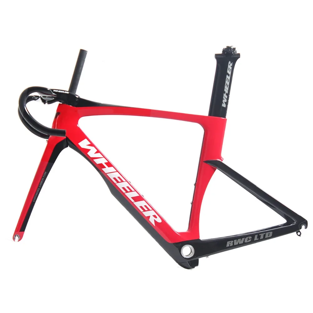 Red black paint 52cm direct mounted carbon frame road Full Monocoque