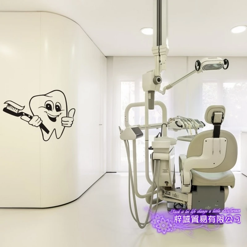 DCTAL Tooth Brushing Teeth Sticker Dental Clinic Dentistry Decal Bathroom Poster Vinyl Art Wall Decals Pegatina Decor Mural
