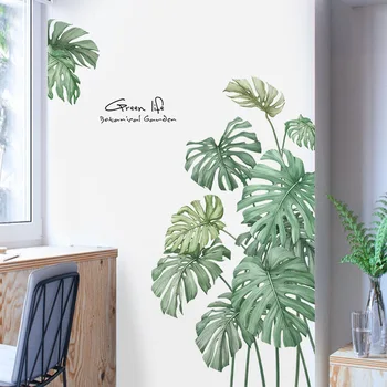 

Green Life Nordic Style Turtle Leaf Plants Wall Sticker for Living Room Refrigerator Door Wall Decoration Bedroom Decor Wall Art