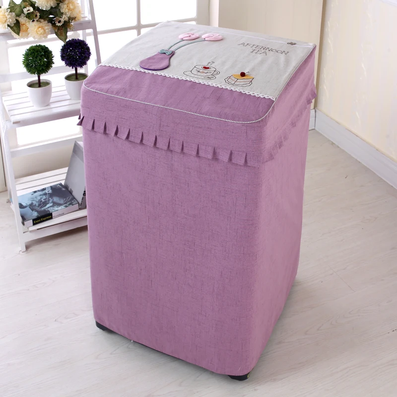 Thicken Cotton Linen Washing Machine Cover Waterproof Sunscreen Washing
