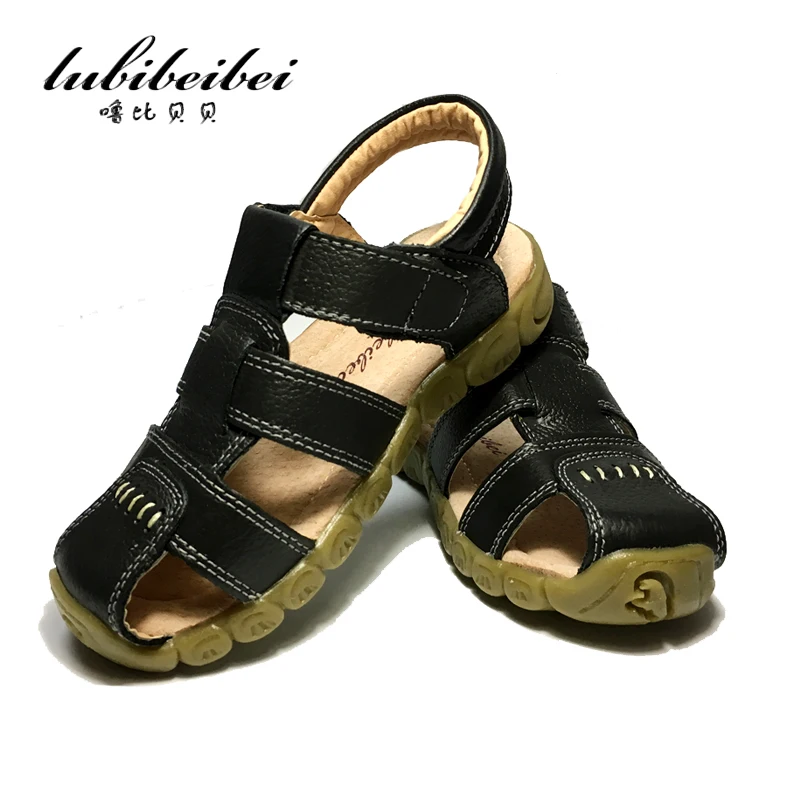 2017 summer beach kids shoes closed toe sandals for boys 3 Designs Soft Leather Sandals Soft