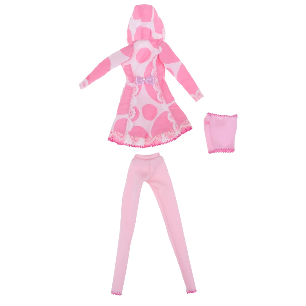 Adorable Pink Wind Coat Pants Suit for 12inch Blythe Licca 1/6 Obitsu OB Doll Jacket Trousers Casual Outfit