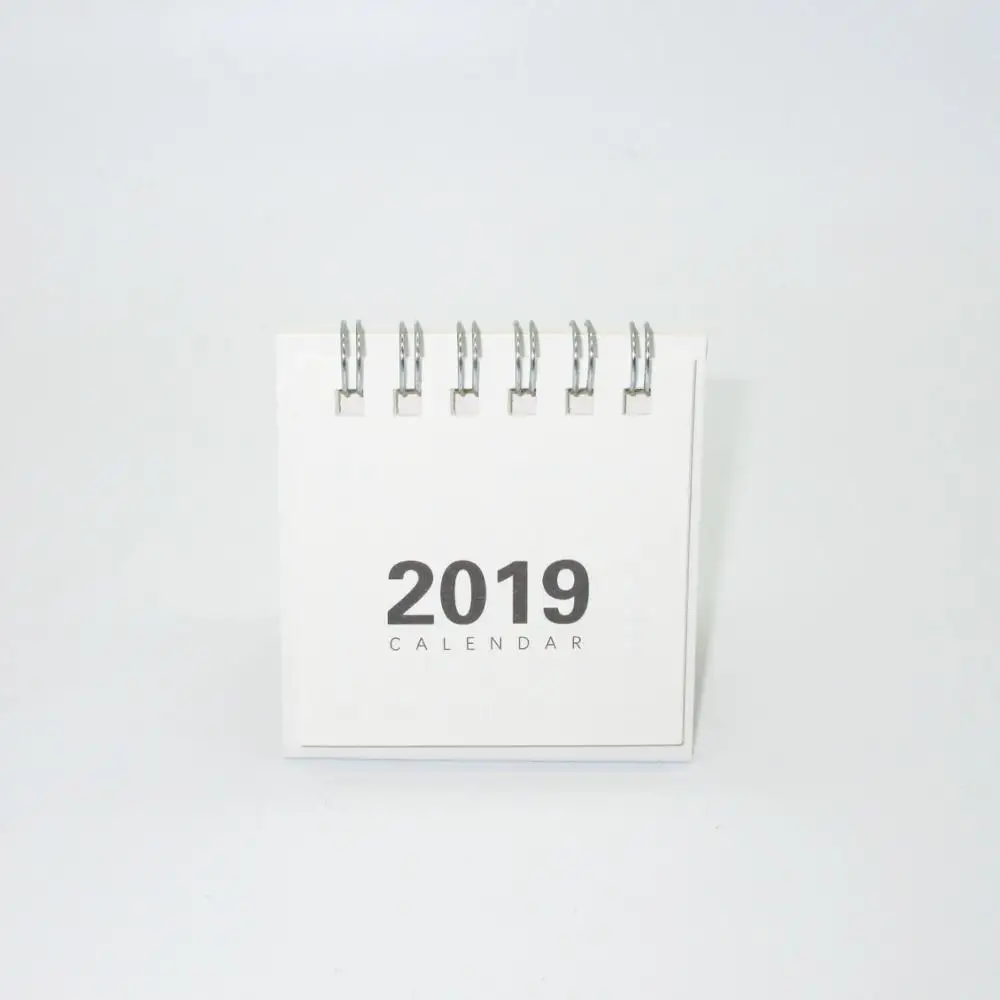 2019 Mini Table Calendar White Color Basic Japan Style