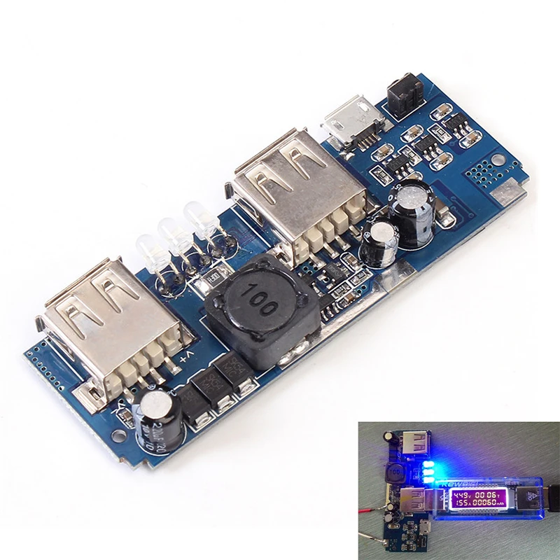 5V 2A 1A Power Bank Charger PCB Board Step Up Power Bank Module Double