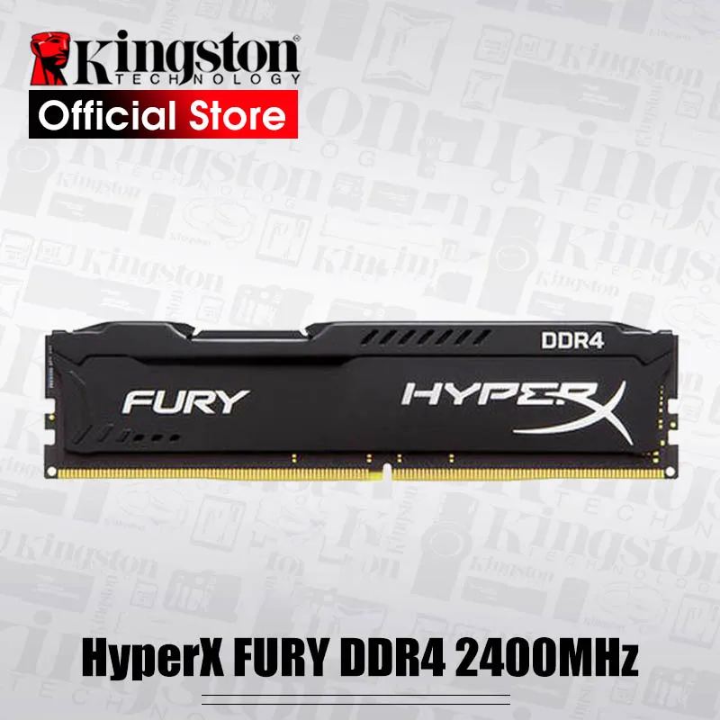 Оригинальная оперативная память kingston HyperX FURY DDR4, 2400 МГц, 4 ГБ, 8 ГБ, 16 ГБ, оперативная память для настольных ПК, CL15 DIMM, 288-pin, внутренняя память для настольных ПК для игр