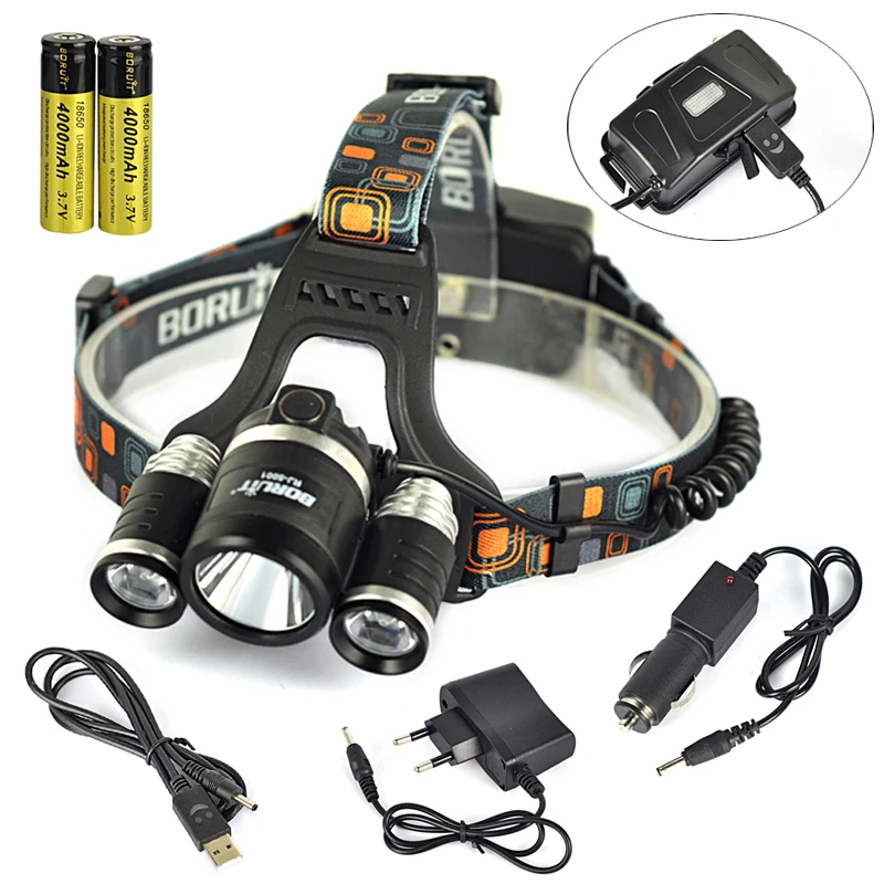 Boruit RJ500110000 Lumen 3 XML L2 LED Headlamp Fishing Camping Hight Power LED Headlamp Headlight with 18650 Battery USB Charger Boruit RJ500110000 Lumen 3 XML L2 LED Headlamp Fishing Camping Hight Power LED Headlamp Headlight with 18650 Battery USB Charger