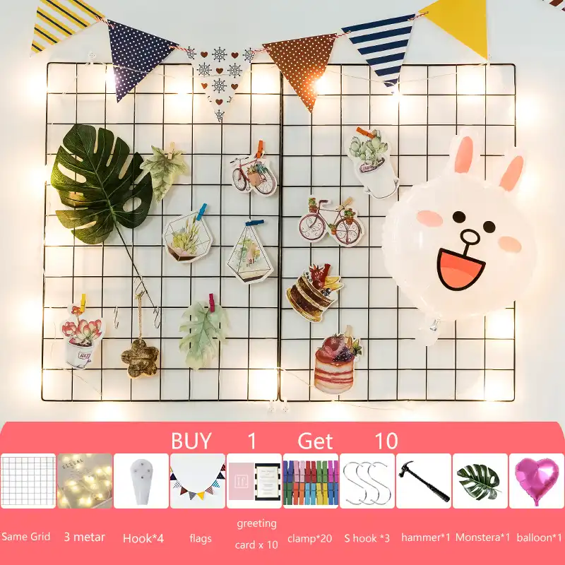 Wire Grid Panel 25 5 X 17 7 Multifunction Photo Wall Decor Dispaly Vinyl Dipped Organizer For Home Decor Dorm Decoration Storage Holders Racks Aliexpress