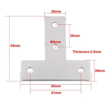 

10PCS European Standard Carbon Steel T-Type Connection Plate for 3030 Aluminium Extrusion Profile