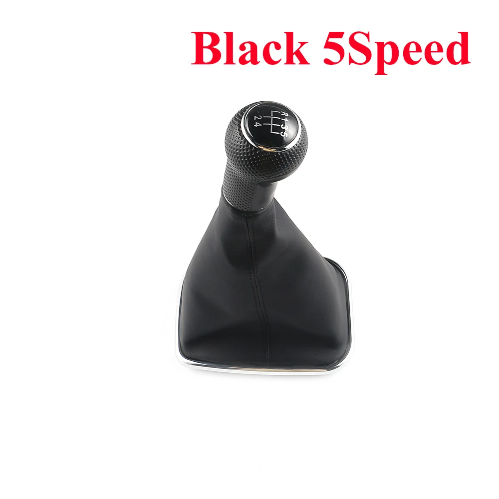 5, 6 скоростей, автомобильная рукоятка для рычага переключения передач, переключатель, крышка для багажника Volkswagen 1999-2004 Golf 4 IV MK4 R32 Bora MT - Название цвета: Black 5Speed