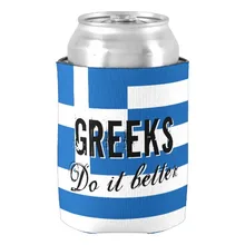 Смешно ГРЕКИ ДЕЛАТЬ ЭТО ЛУЧШЕ Флаг Может Охладитель Настраиваемый Домашний Членов Держатели Напитков Персонализированные Моды Пользу Beer Can Coolers