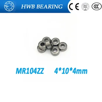 

500pcs/lot free shipping Wholesale Double Shielded Miniature Deep Groove Ball Bearings MR104ZZ 4*10*4 mm
