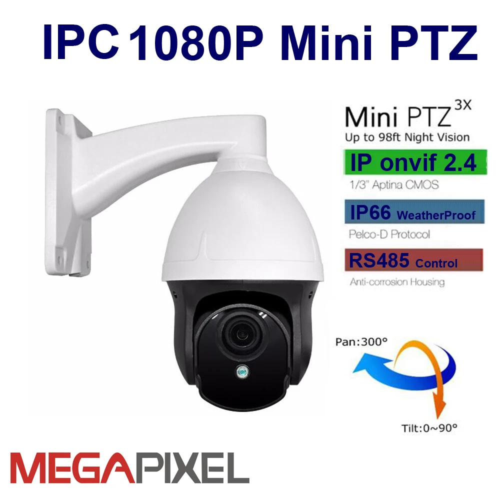 CCTV video surveillance IP speed dome Camera mini PTZ 1080P Network Cam