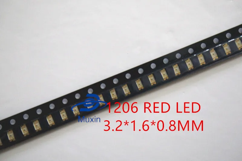 1206 красный светодиод SMD 500 шт./лот диодный светильник 3216 диоды супер яркий 3 2*1 6 мм