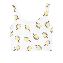 Summer Original 3D Popsicle Graphic Vest Midriff Waist Render Sleeveless Vest Harness Female Sexy Tank Tops Breathable Clothing