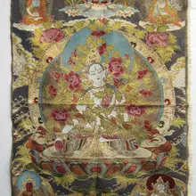 Тибетско-шелковая вышивка искусство буддизм Танга Белая Тара статуя бодхисаттвы Thangka