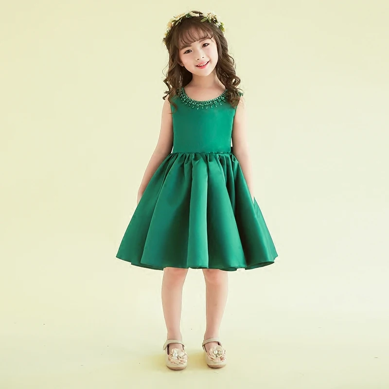 Suosikki Атлас для девочек в цветочек платья 2018 бисером аппликация платья для девочек Детские платья для выпускного вечера vestido daminha