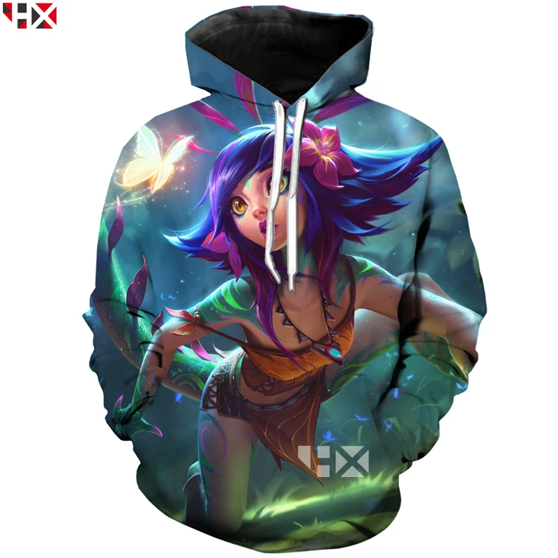 HX новейшая Лига Легенд новый чемпион Neeko любопытный Хамелеон футболка/Толстовка/толстовка милый Унисекс