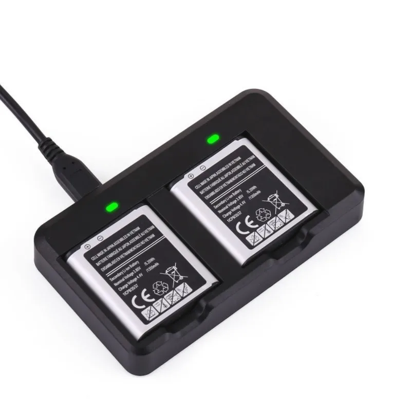 

3.7V 1350mAh 2Pcs Battery+Dual Dock Charger for Samsung Gear 360 Panoramic Digital Camera Li-Ion Rechargeable Accumulator Set