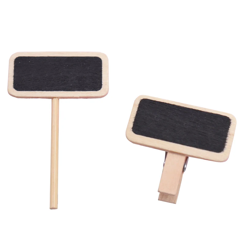 

10 Pcs Small Blackboard Mini Wooden Message Board Sign Chalkboards Insert Label Price Tag Flower Gardening Potted Ornament