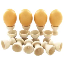 Supporto di Tazza 2PCS FAI DA TE In Legno Modello di Disegno Uovo di Pasqua Dipinto Graffiti Utensili Da Cucina Tavolo Da Pranzo Giochi Di Imitazione Giocattoli