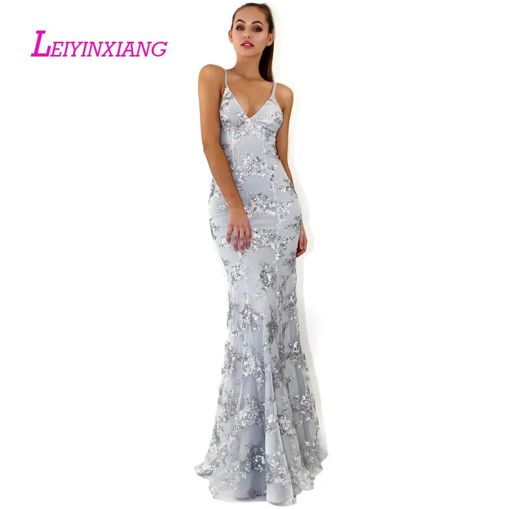 LEIYINXIANG Новое прибытие вечернее платье пикантное труба Vestido de Festa v образным