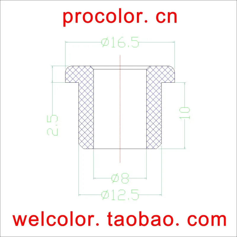 

Silicone rubber Hollow plug push in grommet single hole Motor Torque Bung Open hole 15/32" OD 1/2" 12.5mm ID 8mm 5/16" 8 8.0 mm