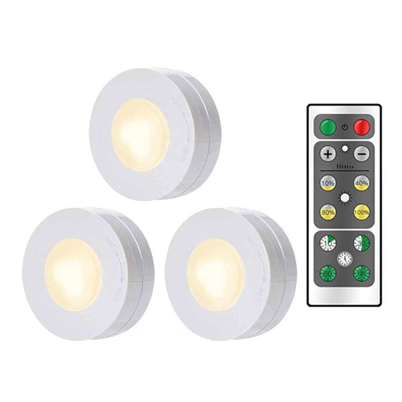 

Dimmable Touch Sensor LED Under Cabinets lights Wireless control LED Puck Lights For Close Wardrobe Stair Hallway Night lamp