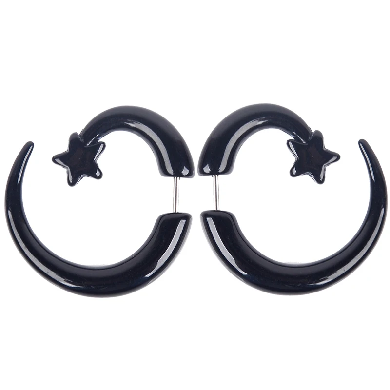 2pcs Black Acrylic Spiral Ear Tunnel Plugs Gauge Expanders Taper Stretcher Earlobe Earring Body Jewelry Piercing Earring
