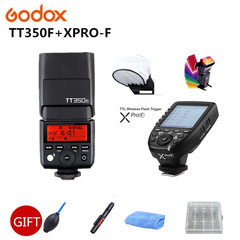 

GODOX Mini TT350F Speedlite TTL HSS 2.4GHz 1/8000 s GN36 Flash Pocket lights TT350 + Xpro-F Trigger for Fujifilm fuji Cameras