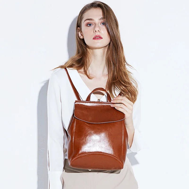 

Summer 2019 New Genuine Leather Woman Retro-vintage Cowskin Shoulder Single Shoulder Dual Purse Simple Atmospheric Lady bags