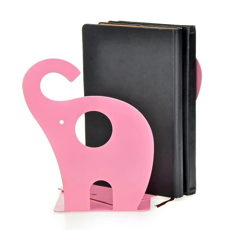 PPYY новинка-1 пара розовый милый слон Нескользящие книжные концы подставка для книг Блокнот-органайзер книжный конец искусство