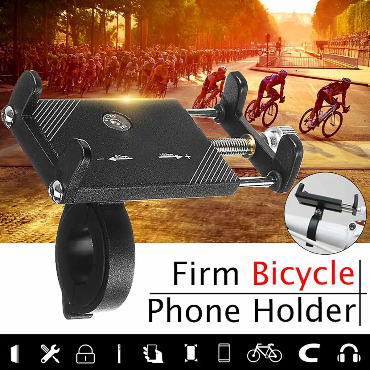 

Aluminum Bike Bicycle Phone Holder Motorcycle MTB Handlebar for 3.5-6.2" Smart Phone for iPhone Xs Max Xr X 8 Samsung Xiaomi