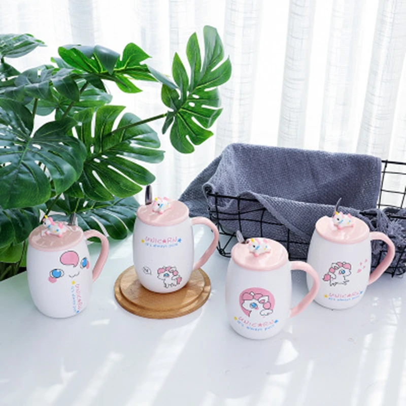 

Ceramic mugs, cartoon unicorns, drinking cups, student lovers gift cups, office coffee cups