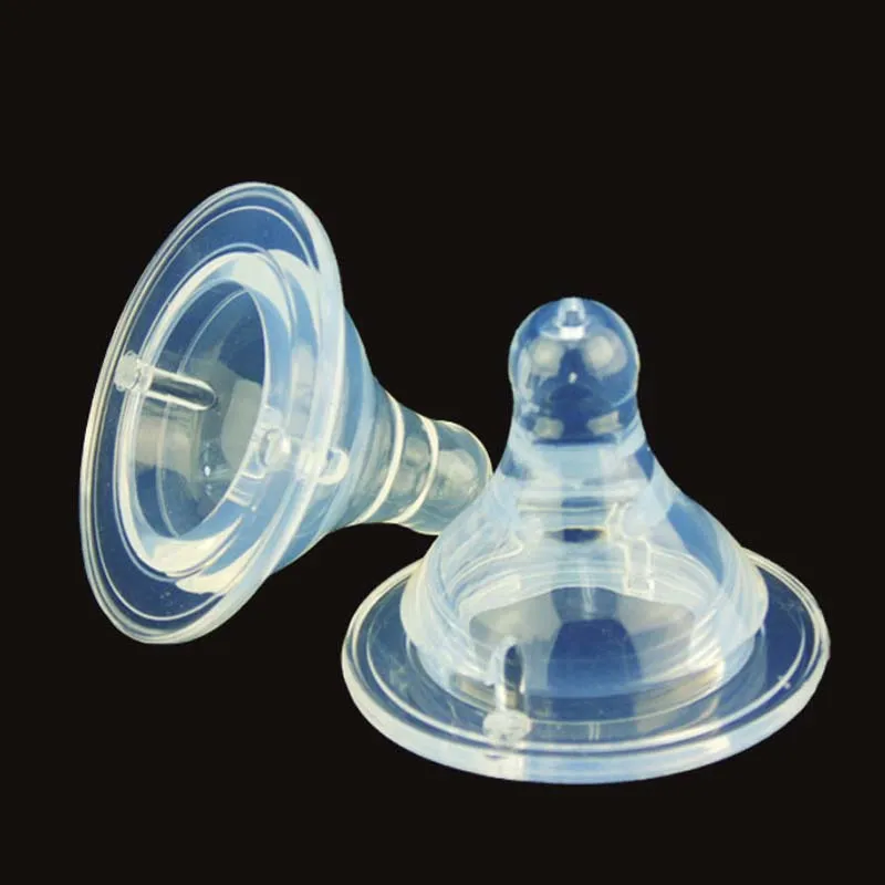 

2PC Silicone Gel Wide Mouth Thick Matte Baby Infant Kids Teether Care Milk Feeding Bottle Pacifier Teat Breast Nipple Cross Hole